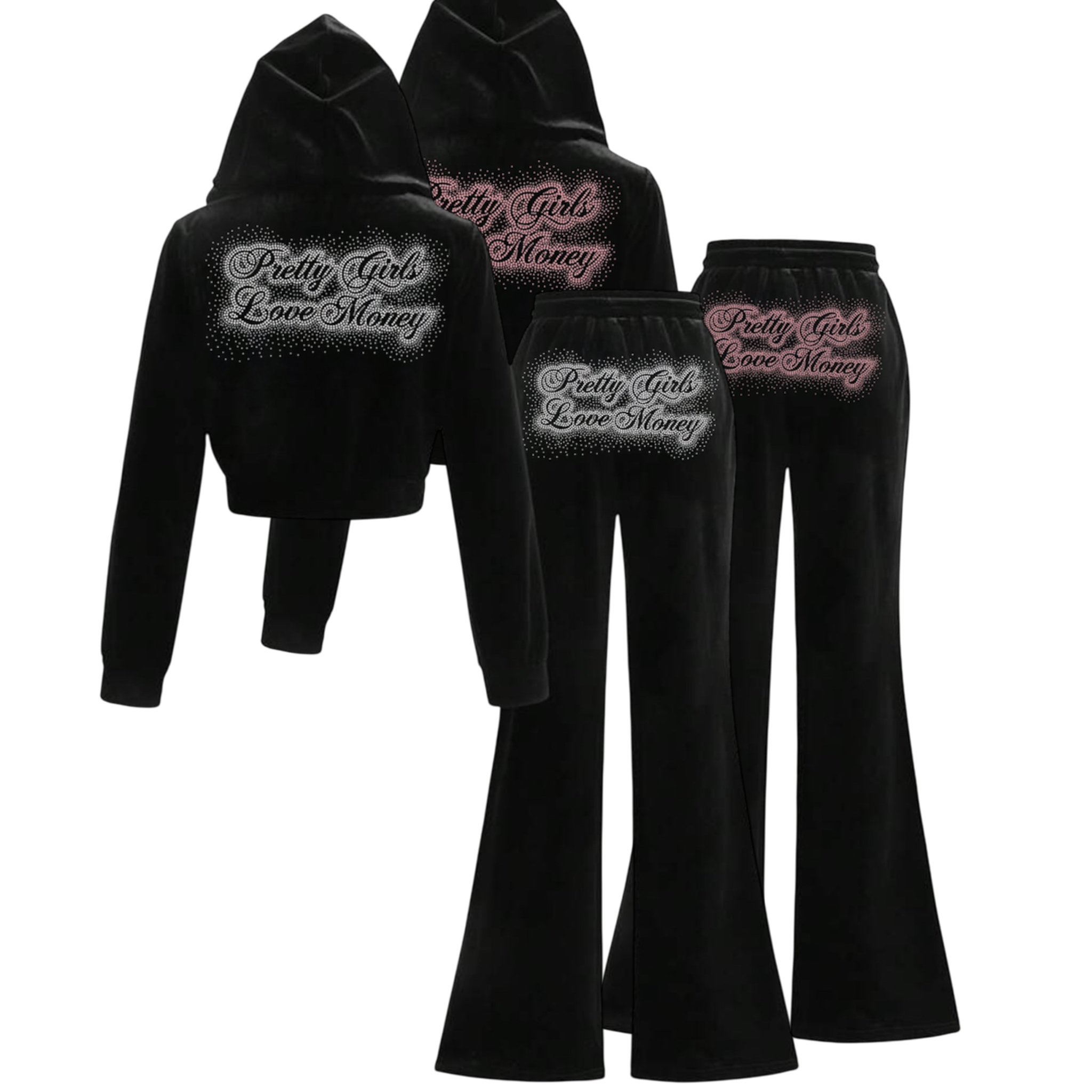BLACK PRETTY GIRLS LOVE MONEY TRACKSUITS